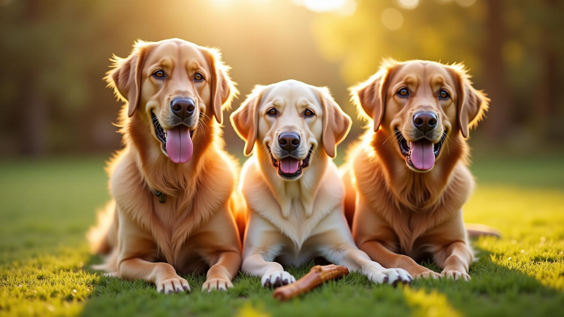 Happy dogs with Royal Pets Foods bully sticks